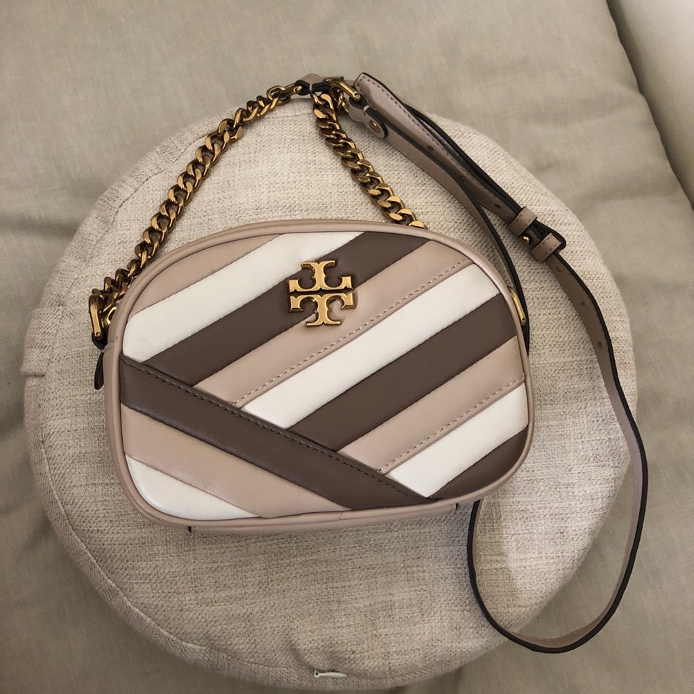 Tory Burch Crossbody Bag in Cream, Brown, and White